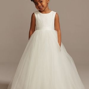 Davids bridal heart cutout flower girl dress